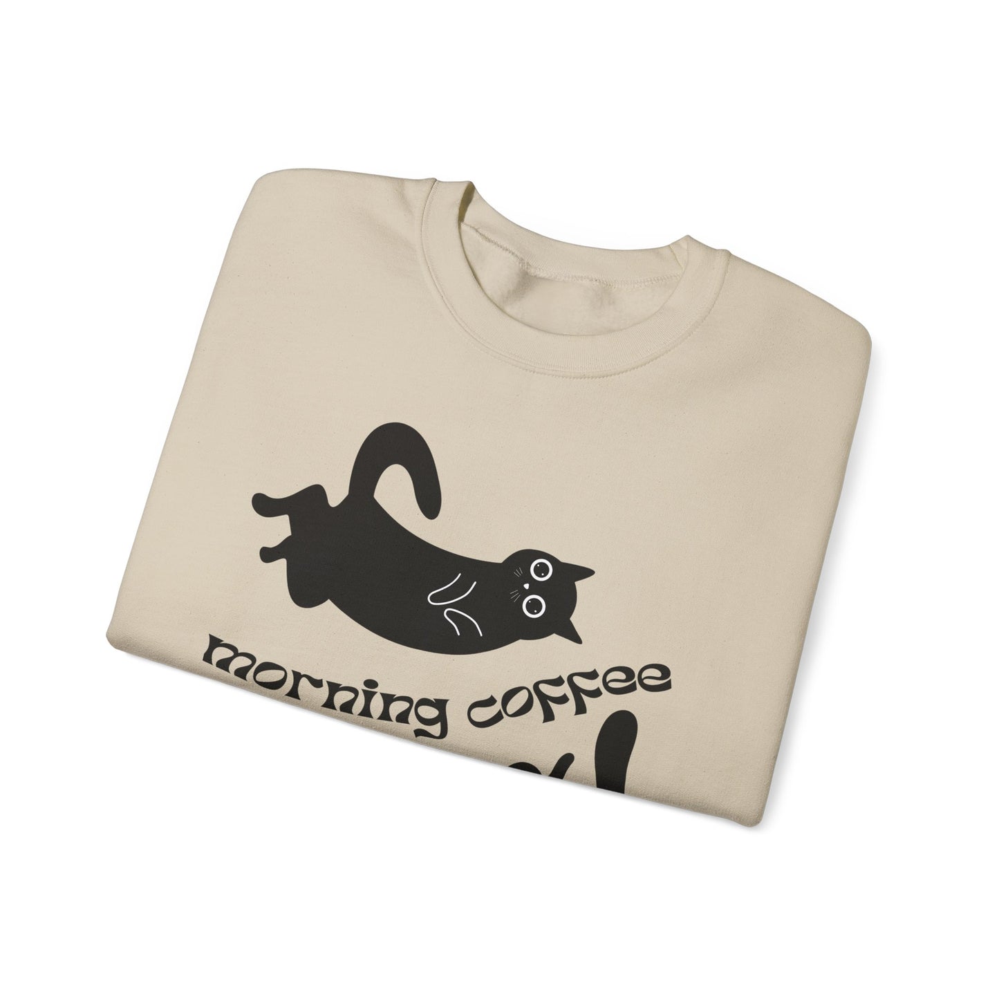 Black Cats, Morning Coffee - Unisex Heavy Blend™ Crewneck Sweatshirt - 11325