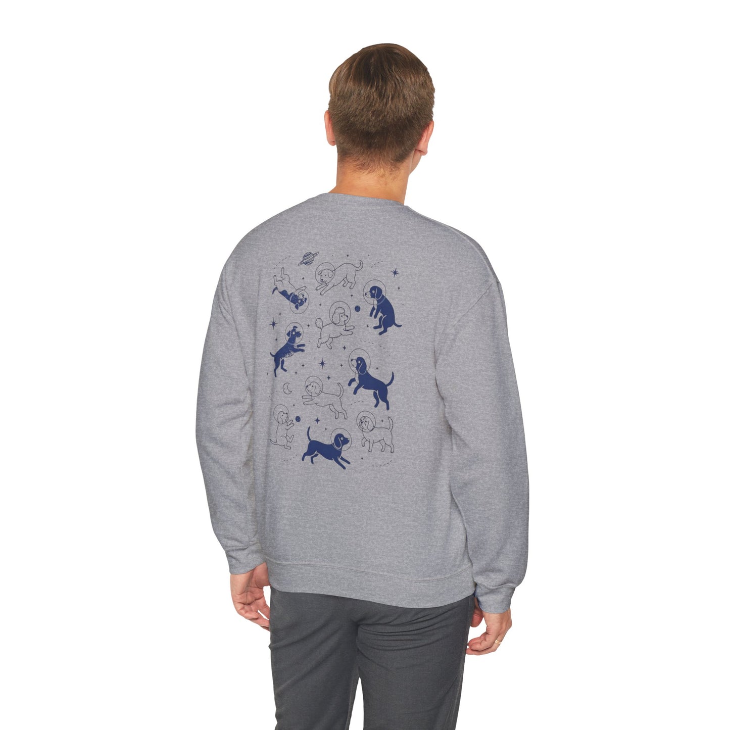 Dog in Space Crewneck Sweatshirt – Space Puppy Graphic Pullover - 14678