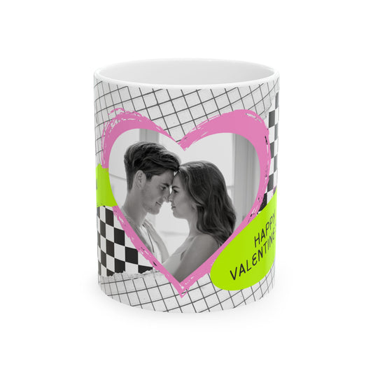 I love You, Happy Valentine's, Photo Customizable - Ceramic Mug, (11oz, 15oz) - 10927