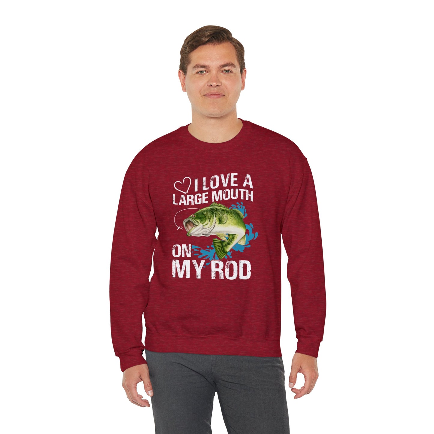 I Love A Large Mouth On My Rod - Unisex Heavy Blend™ Crewneck Sweatshirt