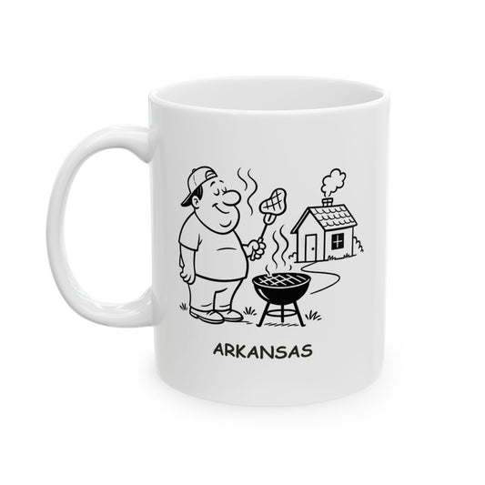 "In Arkansas, you know you’re home when you can smell the BBQ from a mile away." Ceramic Mug - 13342
