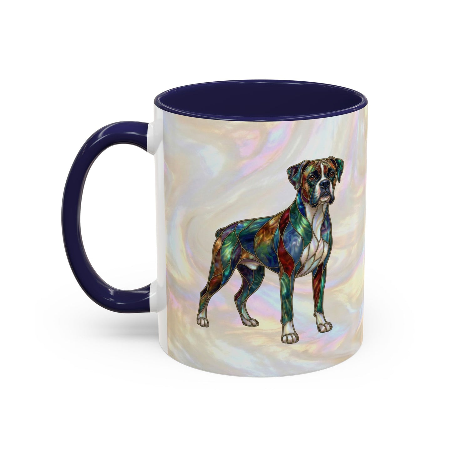 Boxer Accent Coffee Mug -Stained Glass Style (11/15oz) - 14621