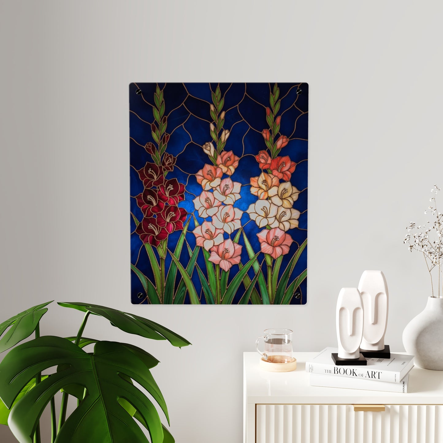 Gladiolus Floral Acrylic Wall Art Panel – Elegant Garden Blooms Home Decor - 14606