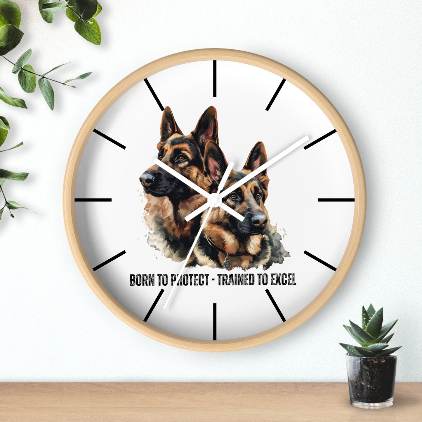 German Shepherds: Born to Protect - Wall Clock