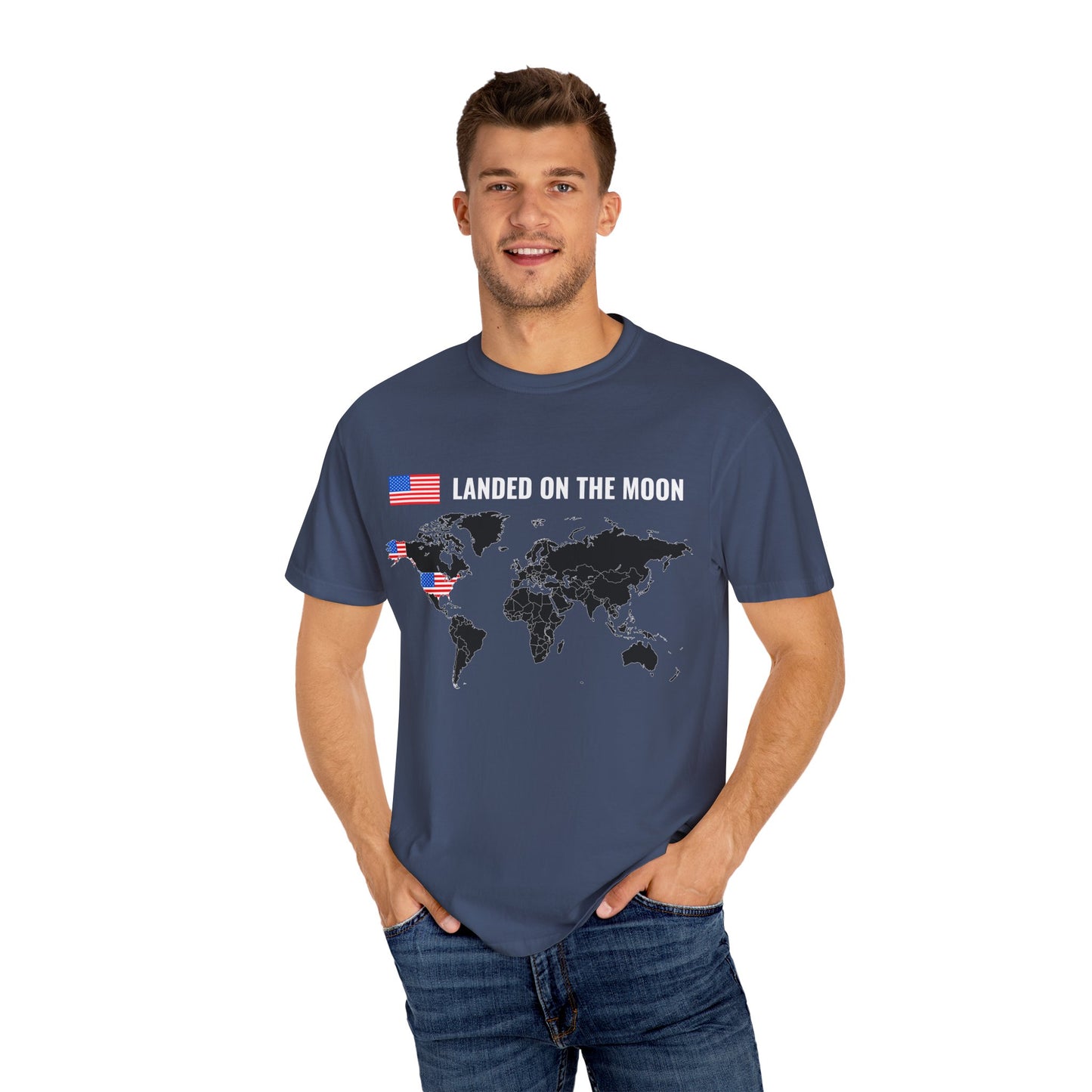 USA, Moon Landing Unisex T-Shirt | Vintage Space Vibe, July 4th - 13735