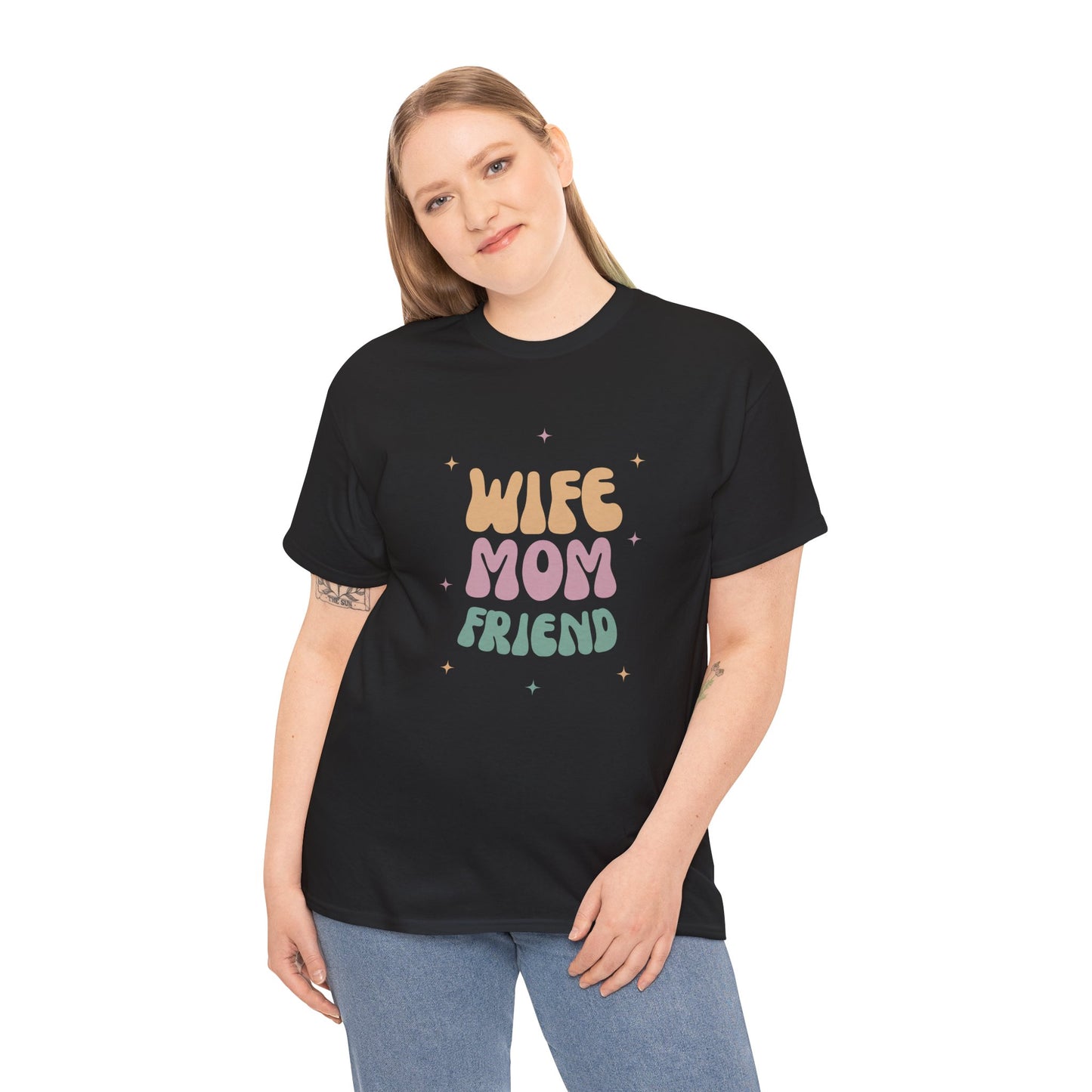 Wife Mom Friend Heavy Cotton Tee | Perfect Gift for Moms & Friends - 12462
