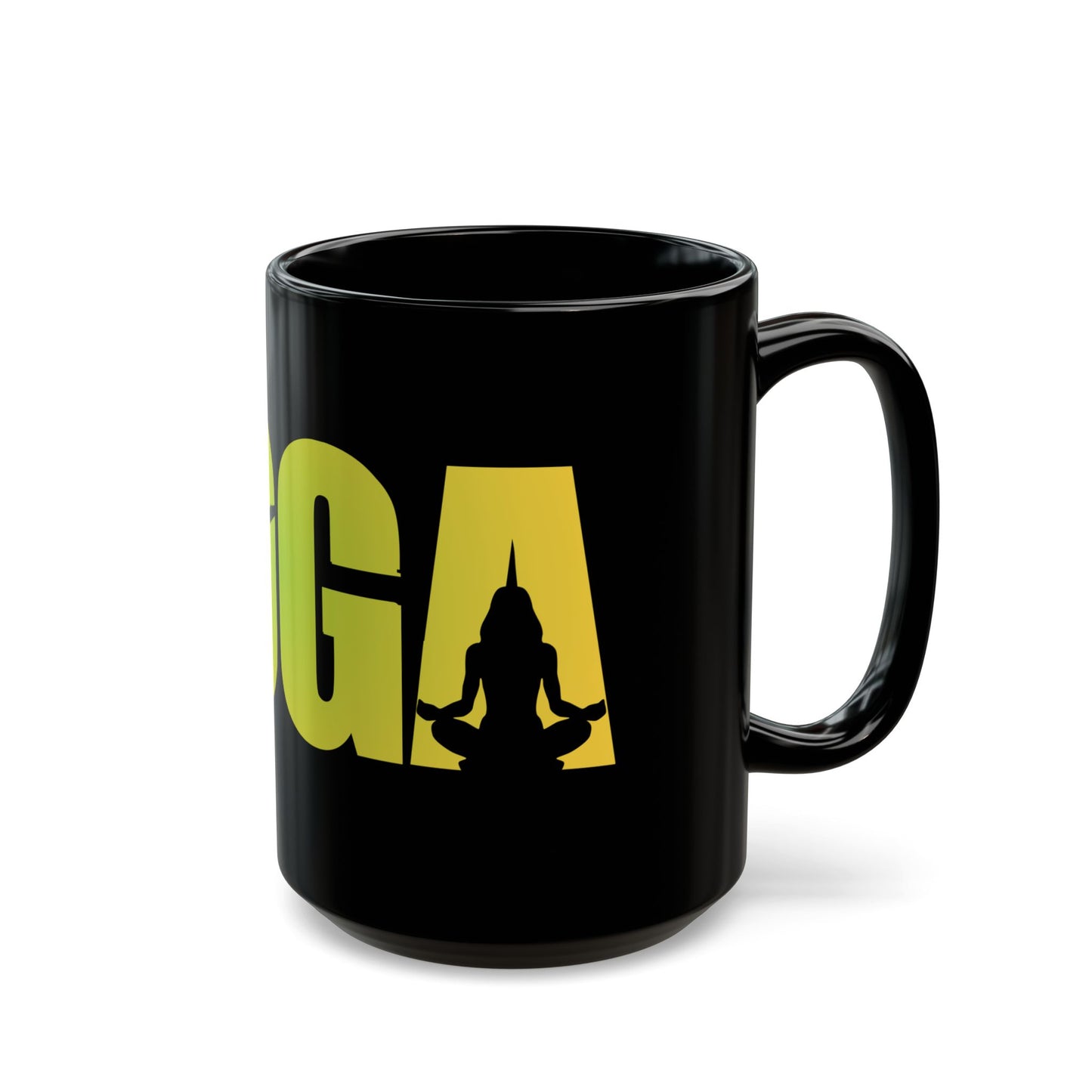 Yoga Inspiration Mug, Motivational Coffee Cup, Yoga Gifts for Yogis, Black Yoga Mug - 13154