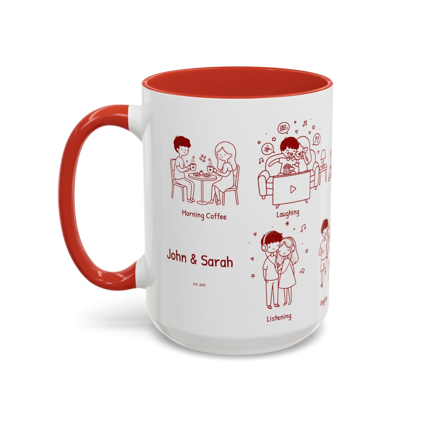 Our Favorite Things to Do Valentine’s Mug – Cozy Couples Illustrated Accent Coffee Mug - 14706