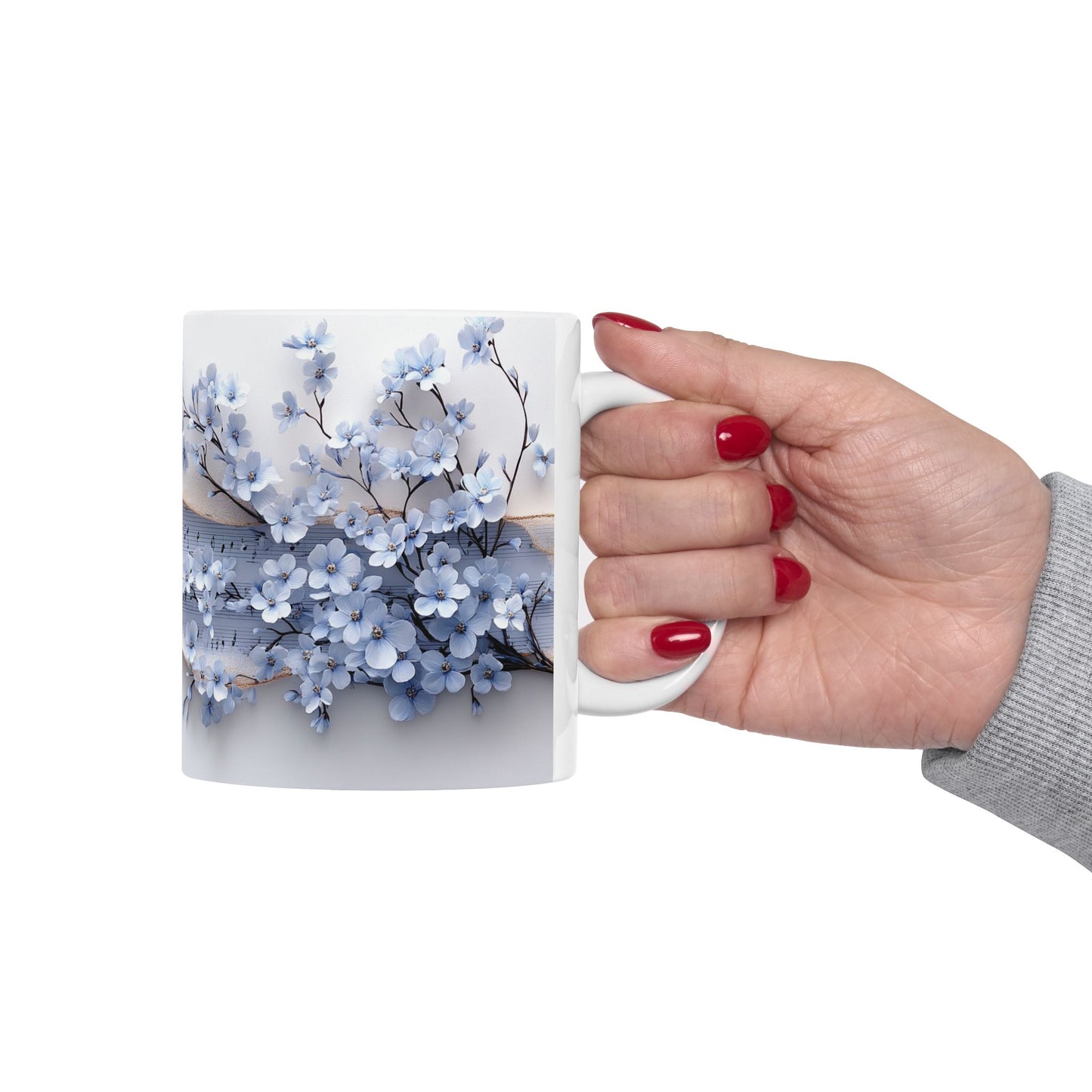 Beautiful Flowers & Bird, Vintage - Ceramic Mug, (11oz, 15oz) - 11482