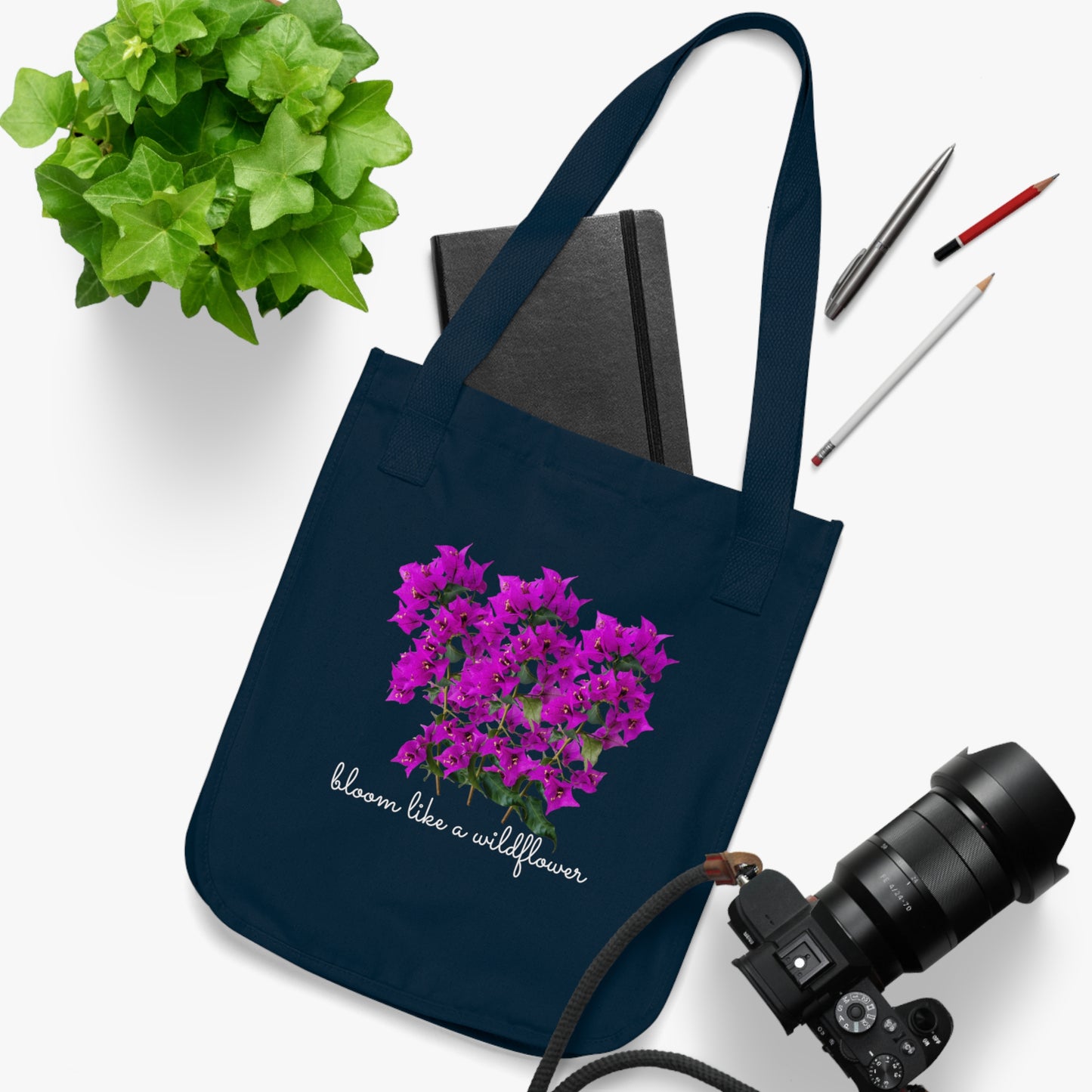 Bloom Like A Wildflower  - Organic Canvas Tote Bag - 10163