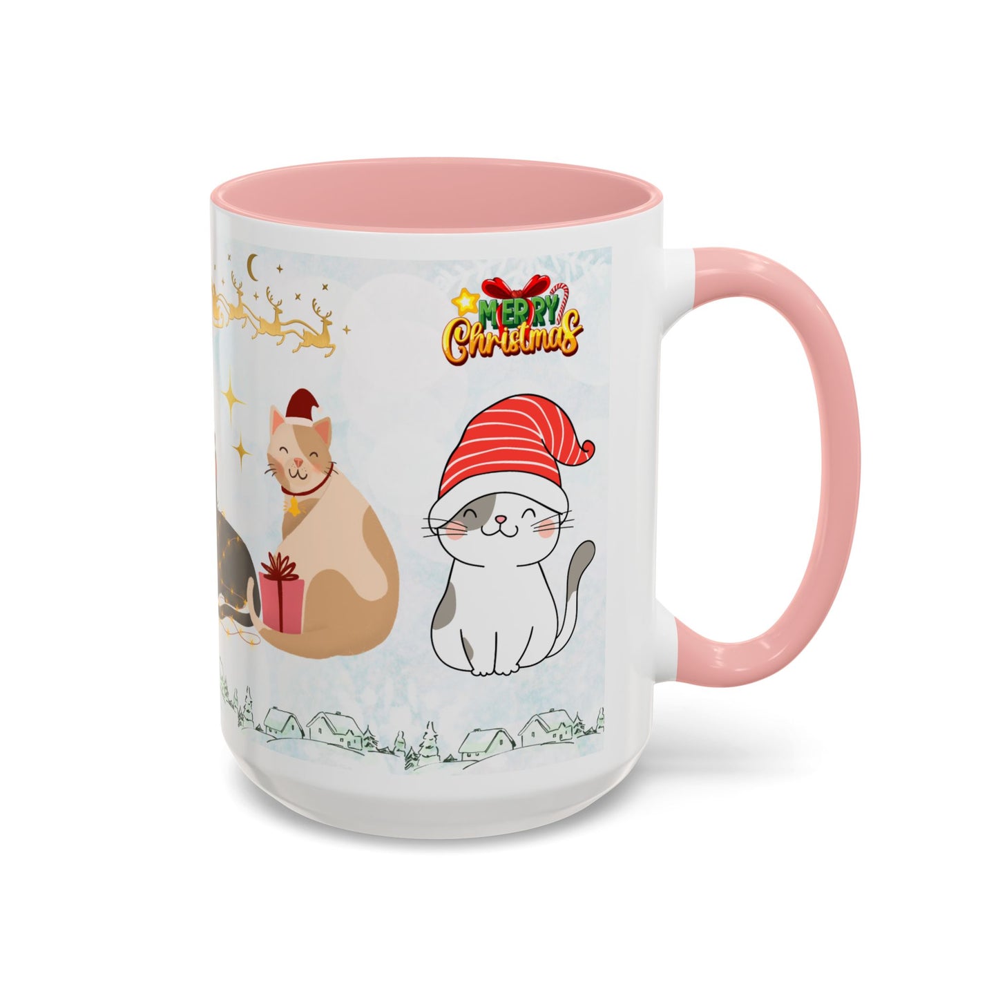 Merry Christmas, Cats - Accent Coffee Mug (11, 15oz)