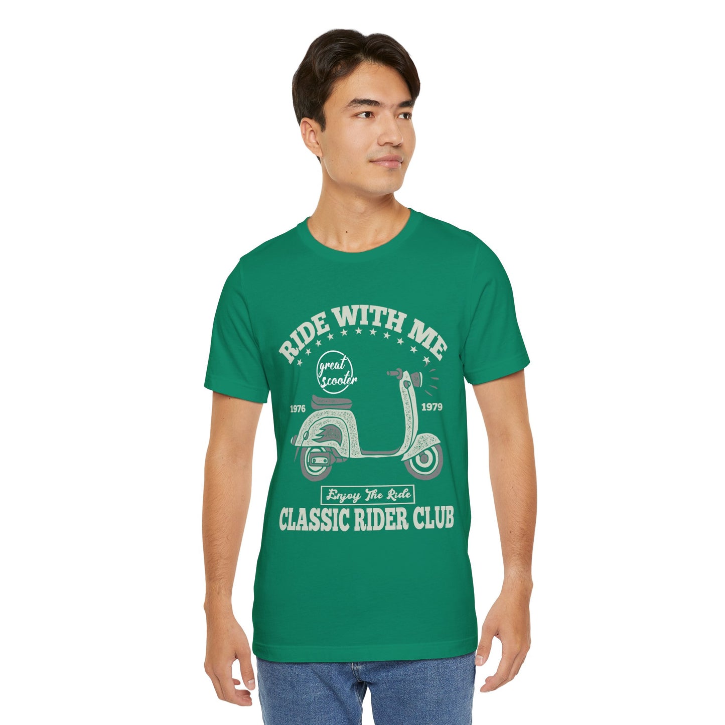 Ride With Mt, Great Scooter - Unisex Jersey Short Sleeve Tee - 13215