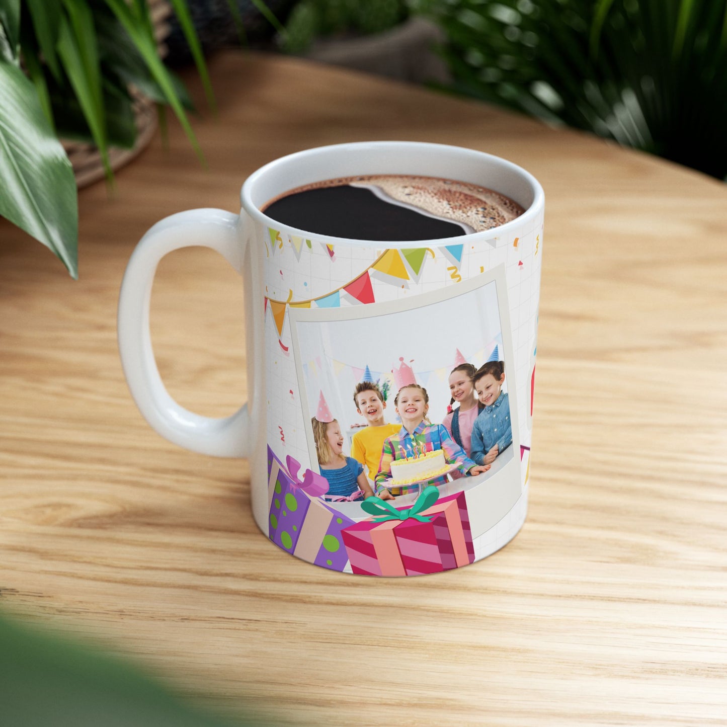 Personalized Birthday Ceramic Mug with Colorful Design, Custom Gift for Celebrations, Fun Party Favor, 11oz, 15oz - 13976