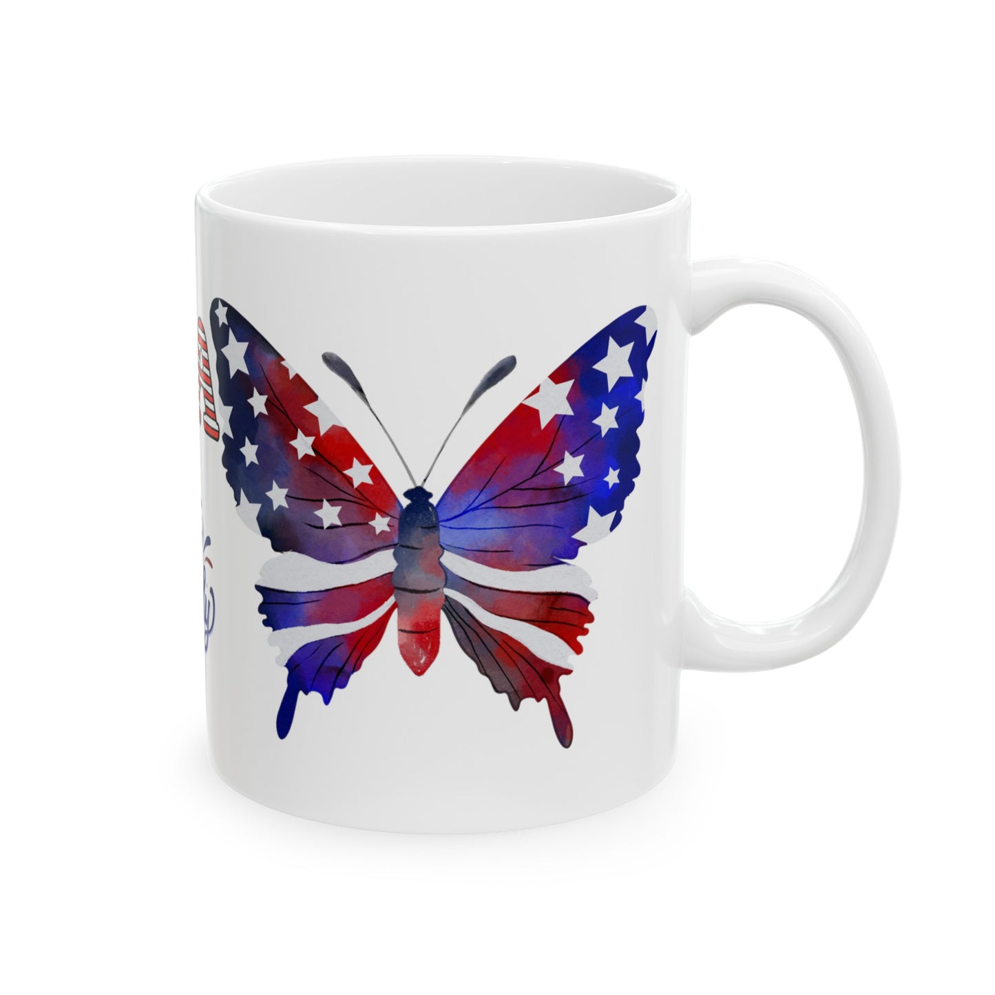 July 4, Sunflower & Butterfly - Ceramic Mug, (11oz, 15oz)