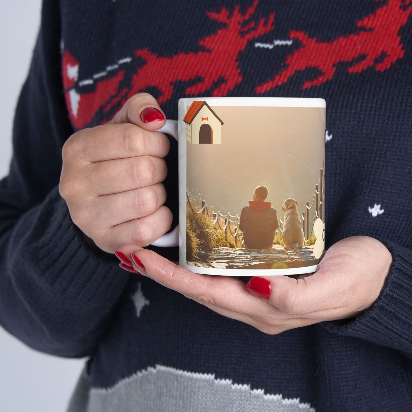 Personalized Pet Lover Mug, Dog Owner Gift, Custom Photo Cup, Cute Ceramic Drinkware, Unique Pet Memory - 14161