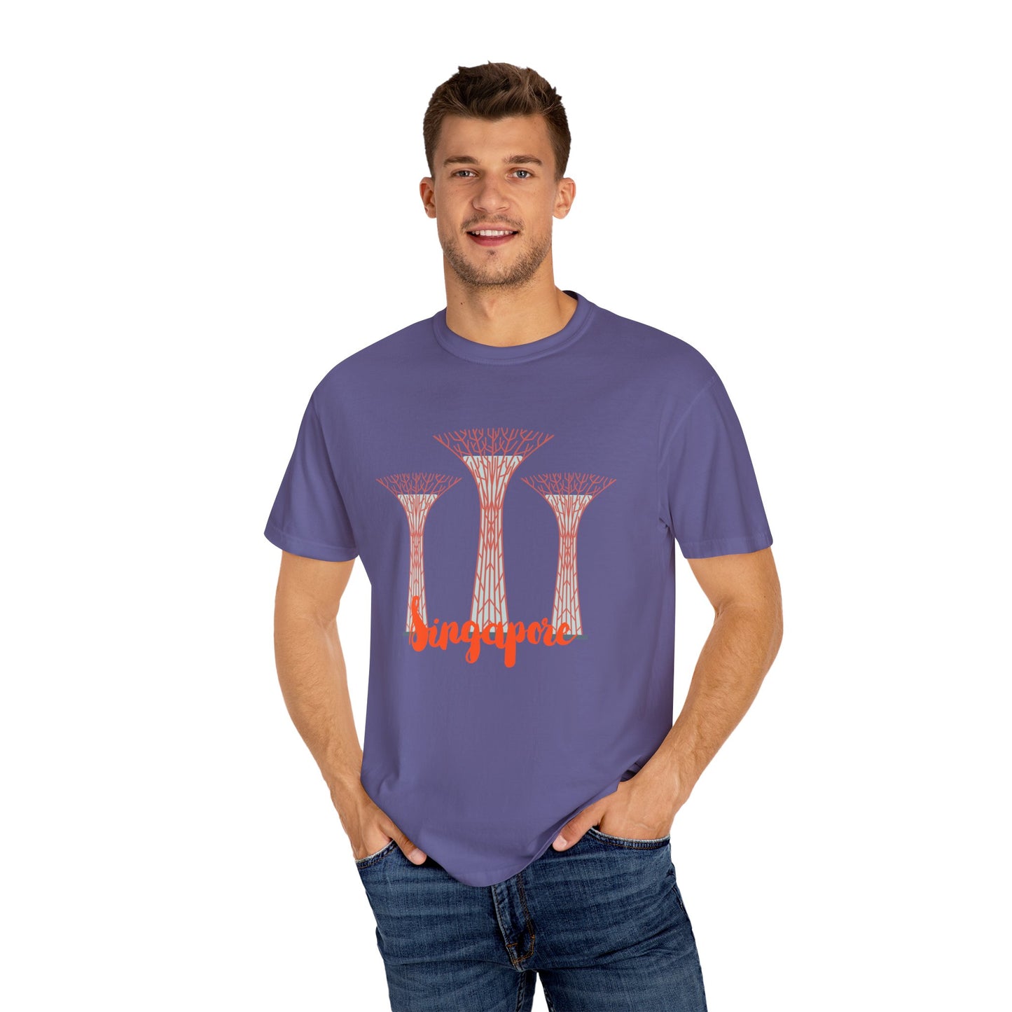 SingaporeT-Shirt - Casual Unisex Garment-Dyed Tee - 12085