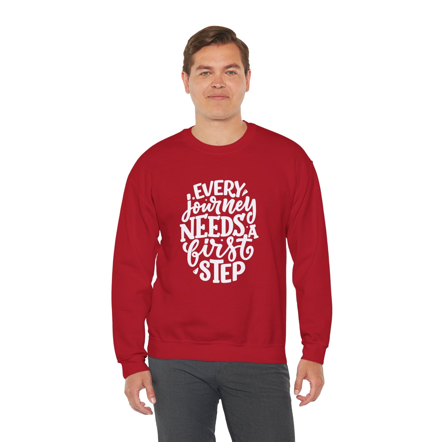 Every Journey Needs A First Step - Unisex Heavy Blend™ Crewneck Sweatshirt
