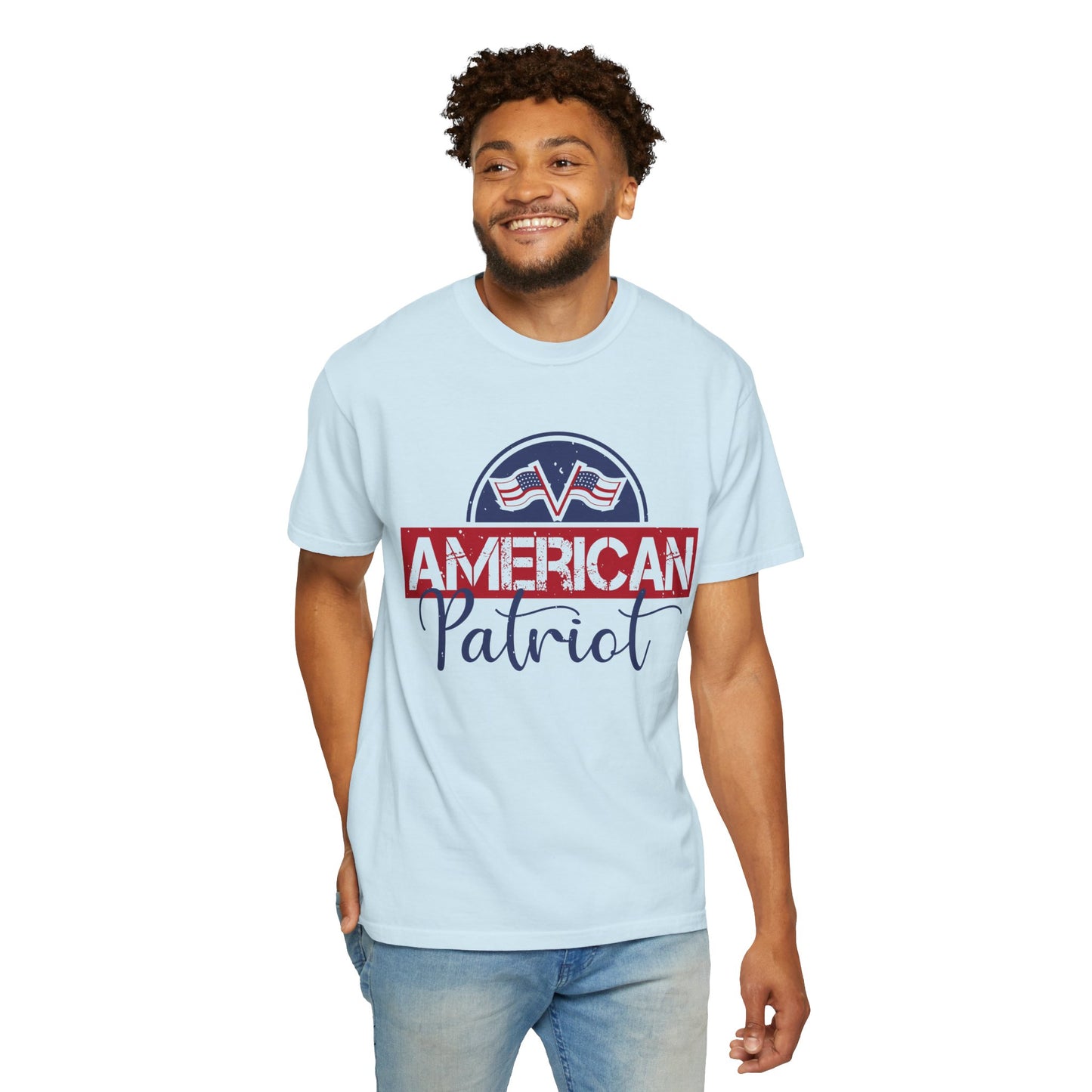 American Patriot Garment-Dyed T-Shirt, USA Pride Tee, 4th of July Shirt, Americana Apparel, Unisex Casual Wear - 13813