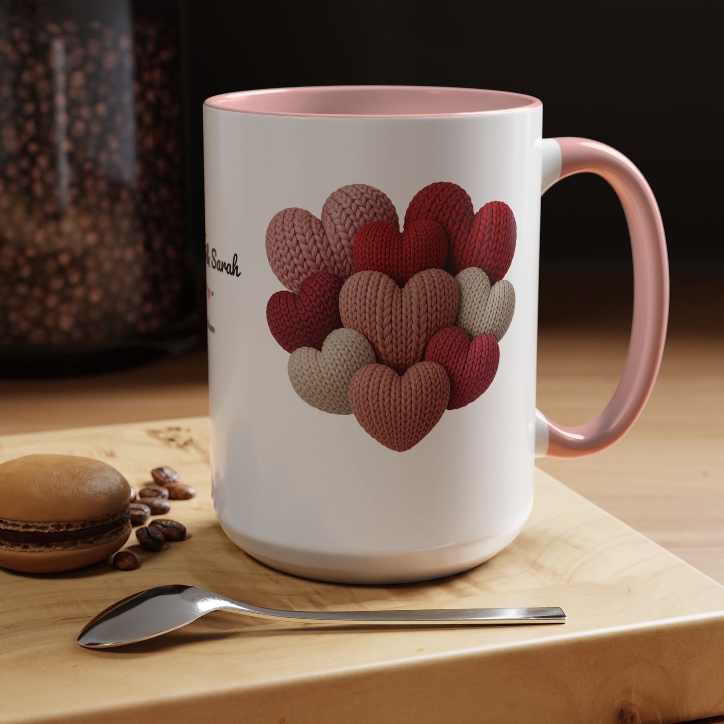 Valentine’s Hearts Personalized Mug — Custom Names & Established Date (11oz / 15oz) - 14745