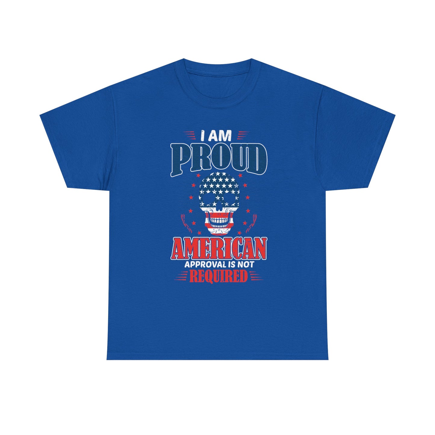 "I'm a Proud American" Unisex Heavy Cotton Tee, Patriotic Shirt, Independence Day Apparel, Casual Wear, Gift for Veterans - 13637