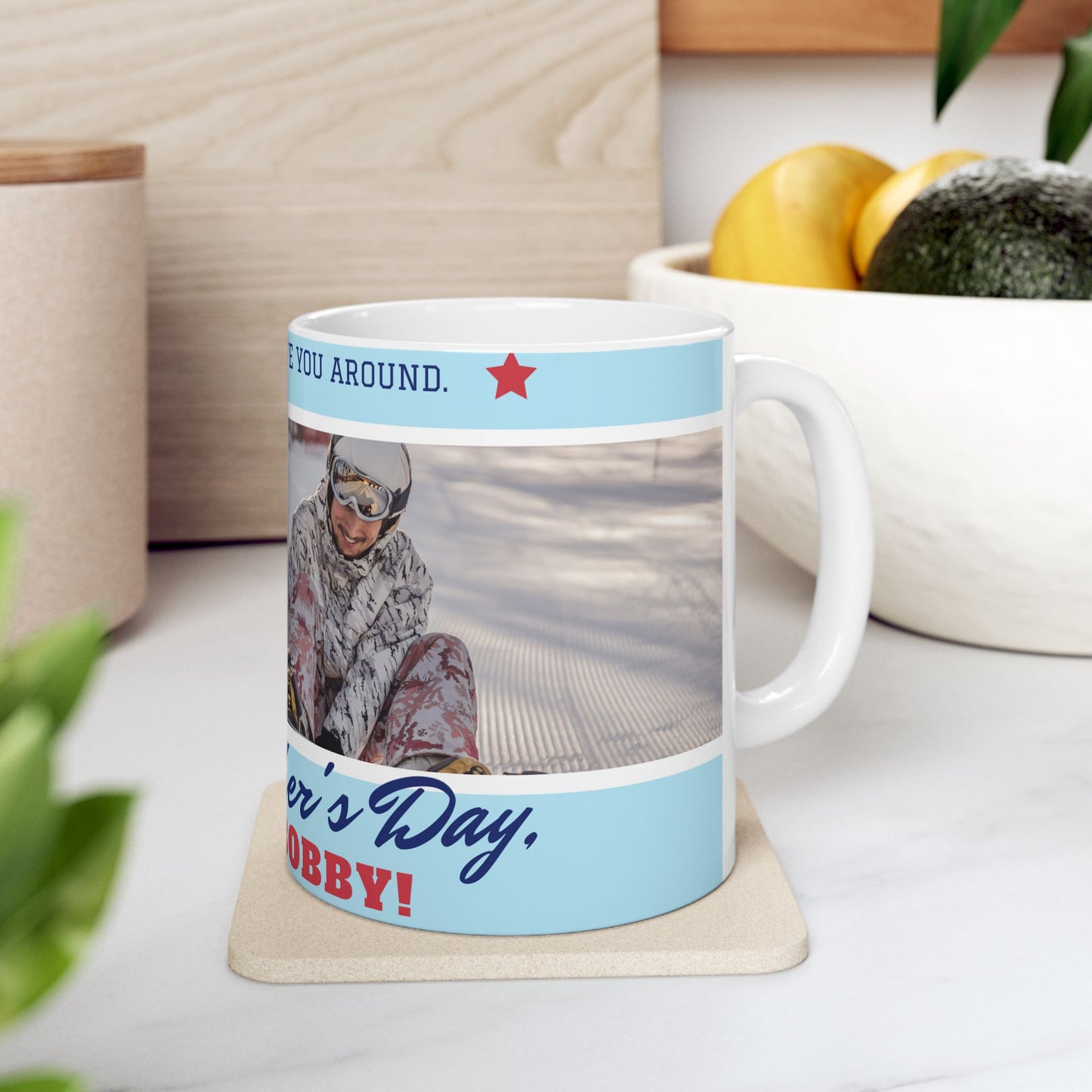 Personalized Father's Day Ceramic Coffee Mug, Custom Photo Mug for Dad, Family Gift, Birthday Present, Unique Mug for Men - 14056