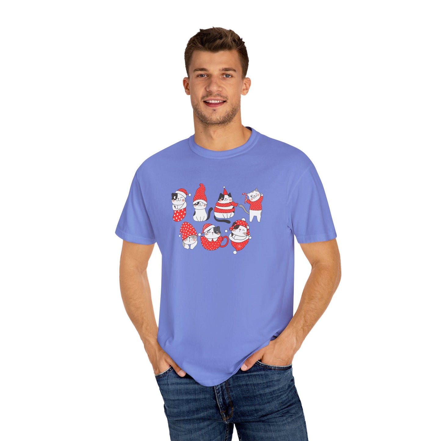 Christmas Cats - Unisex Garment-Dyed T-shirt - 10077