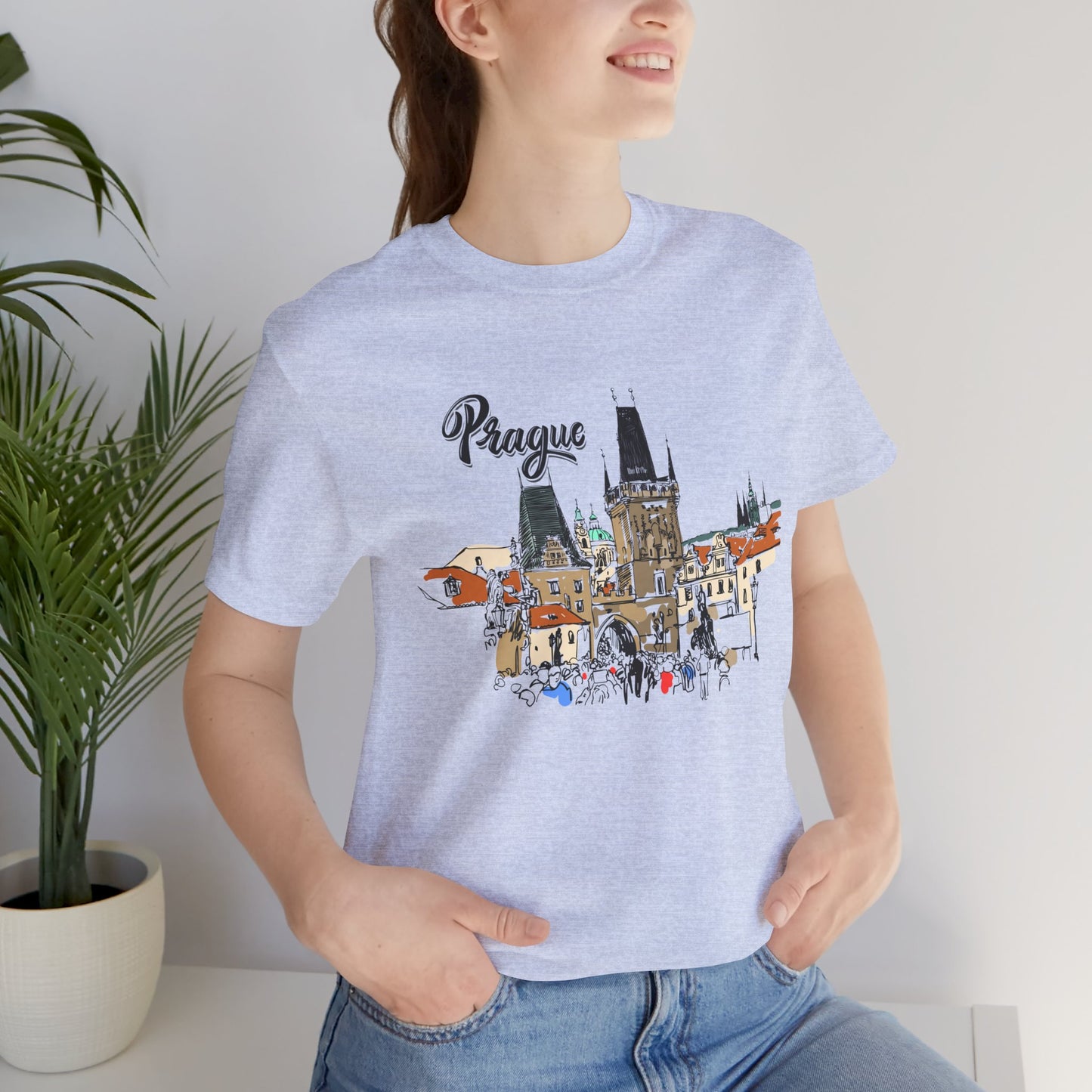 Prague Graphic Unisex Tee - Perfect Travel Souvenir - 12135