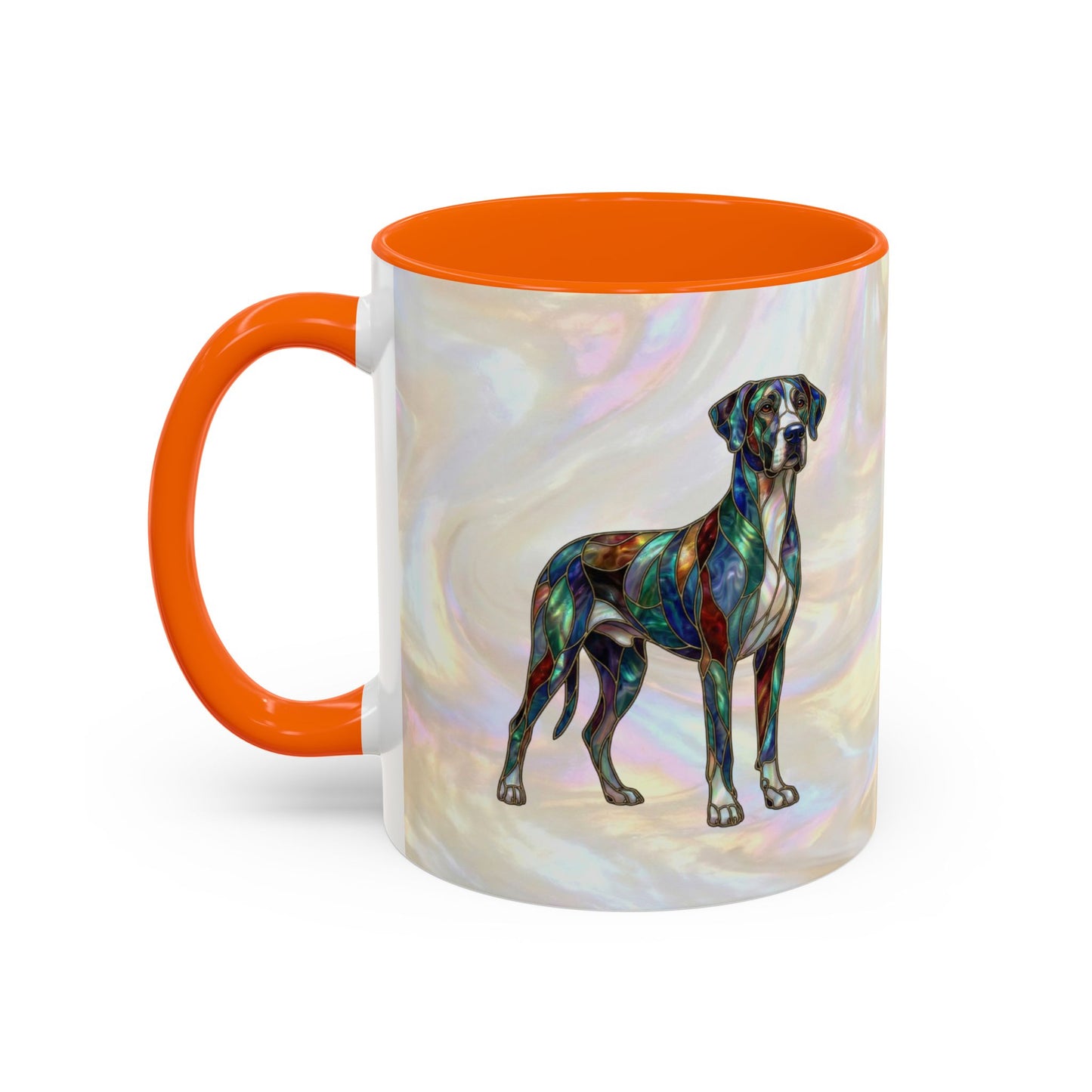 Personalized Great Dane Dog Mug — Stained Glass Design (11/15 oz) - 14550