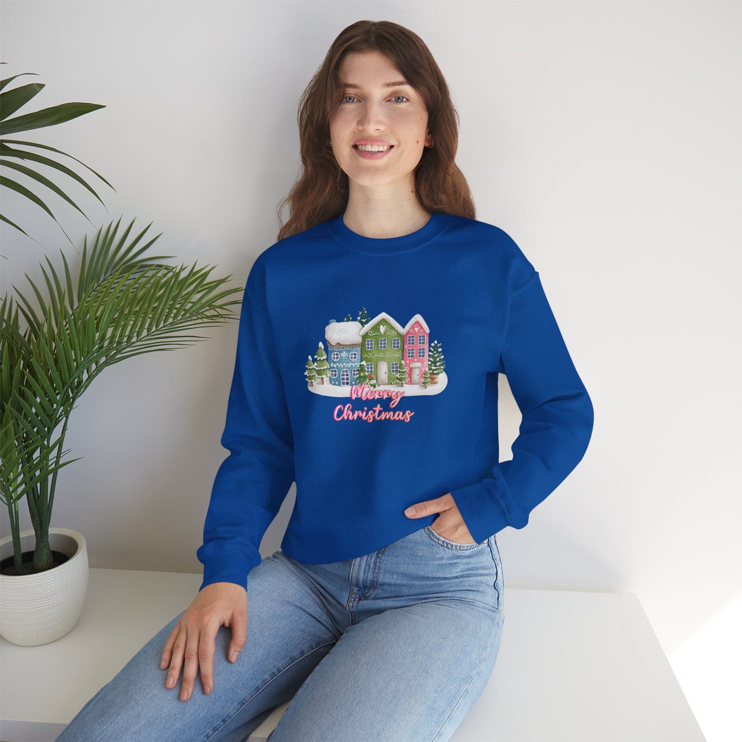 Merry Christmas, Houses - Unisex Heavy Blend™ Crewneck Sweatshirt - 10136