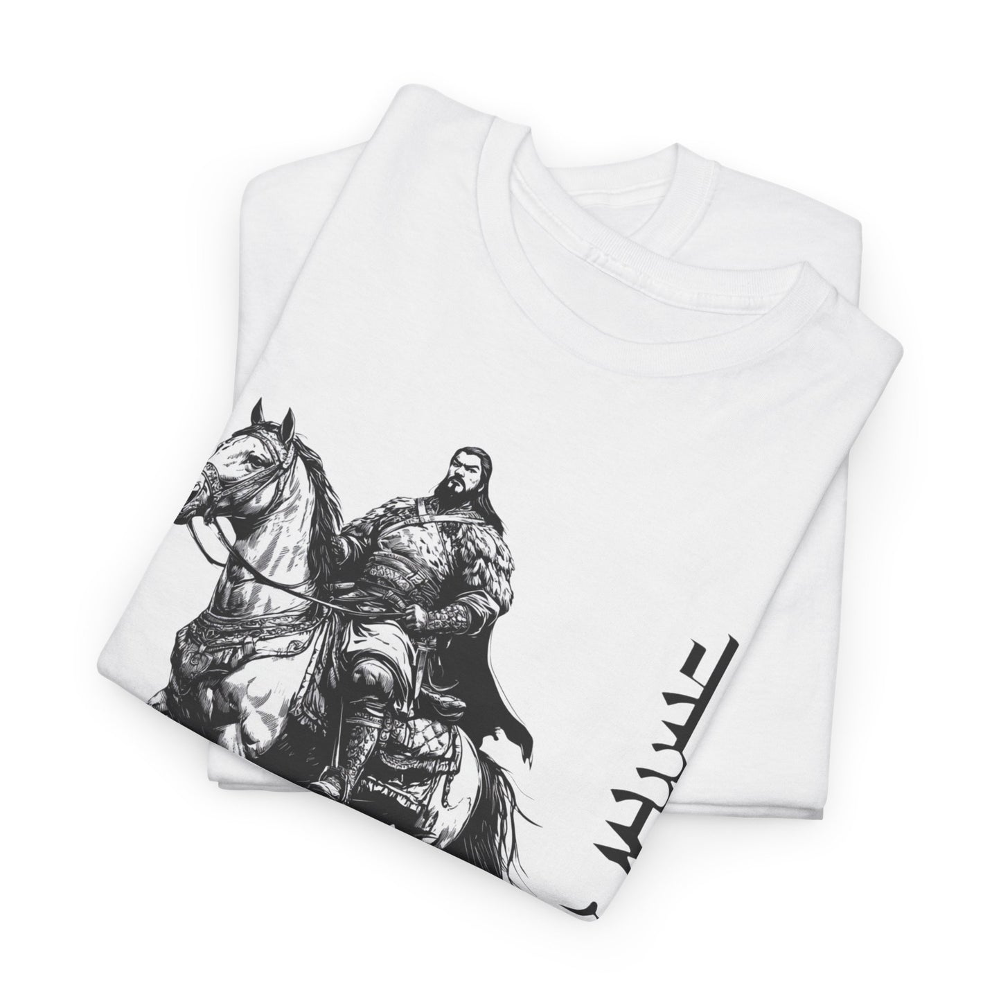 Genghis Khan Horseman Tee – Historical Warrior Graphic T-Shirt - 14914