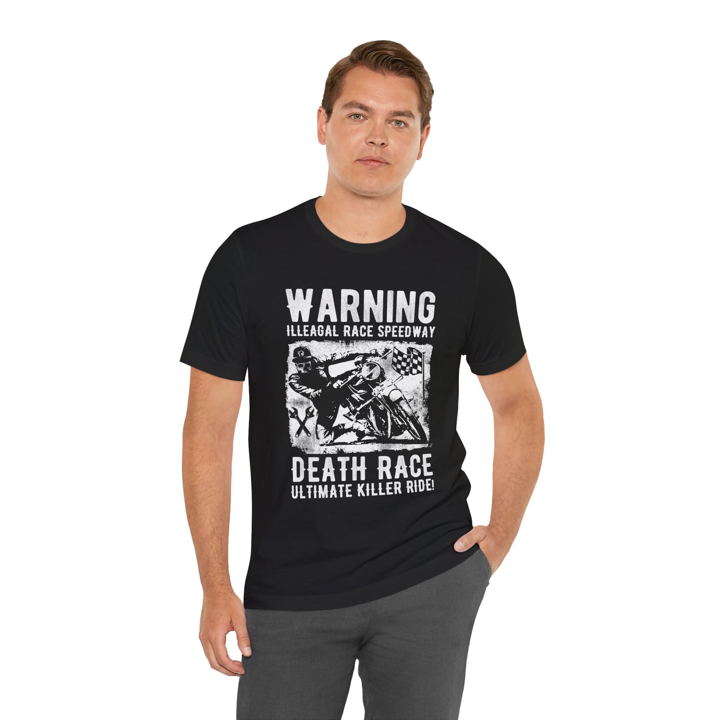 Warning: Illegal Race Speedway- Unisex Jersey Short Sleeve Tee - 13406