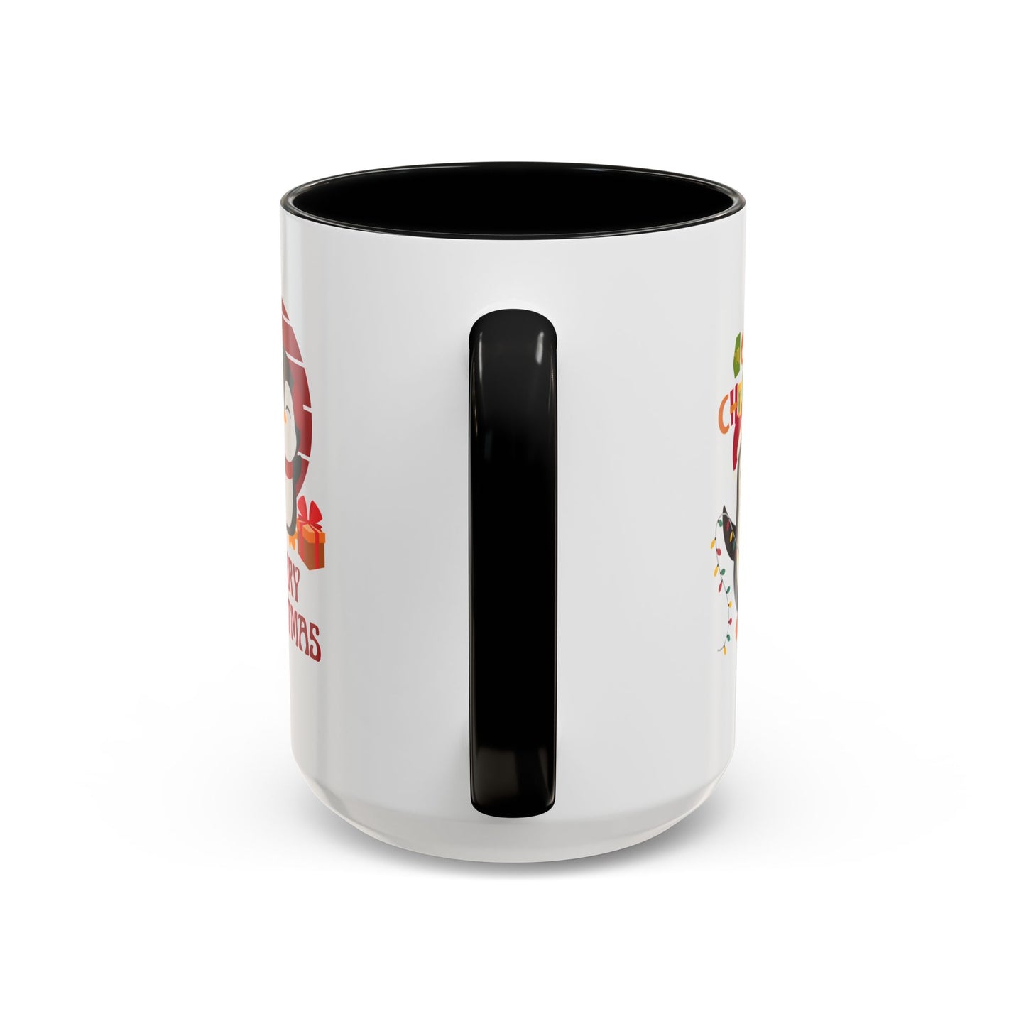 Penguins, Merry Christmas - Accent Coffee Mug (11, 15oz)