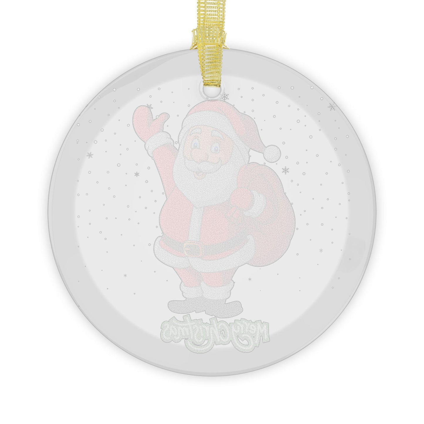 Santa Merry Christmas - Glass Ornaments - 10418