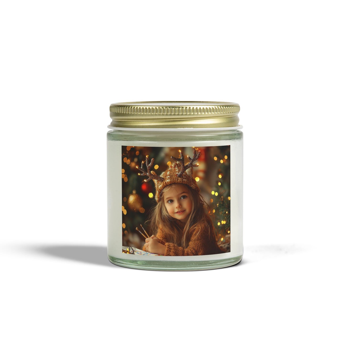 Christmas, Little Girl - Scented Candles, Coconut Apricot Wax (4oz, 9oz) - 10389