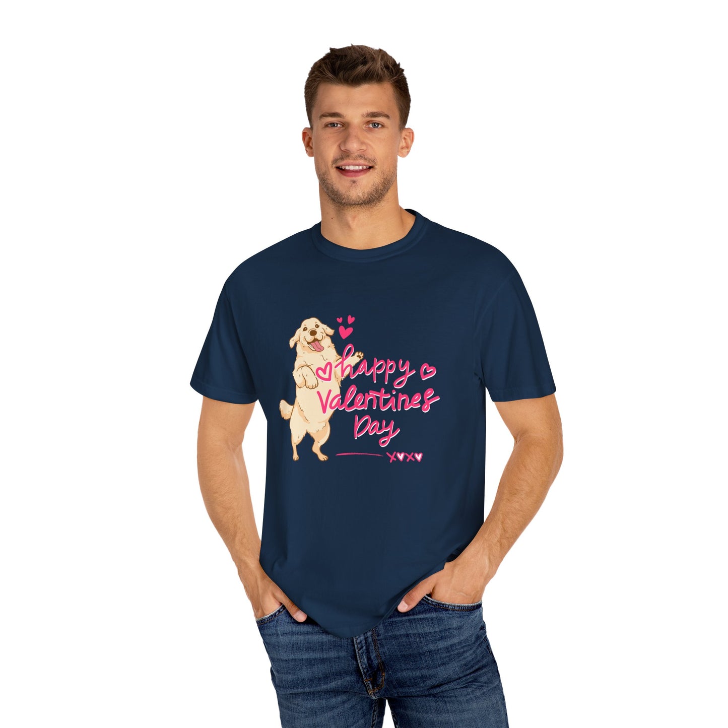 Dog, Happy Valentine's Day, XoXo - Unisex Garment-Dyed T-shirt - 11573