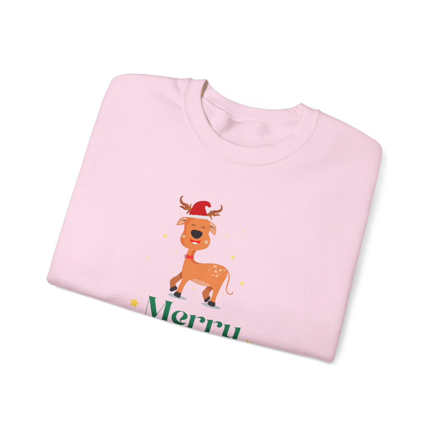 Reindeer, Merry Christmas - Unisex Heavy Blend™ Crewneck Sweatshirt