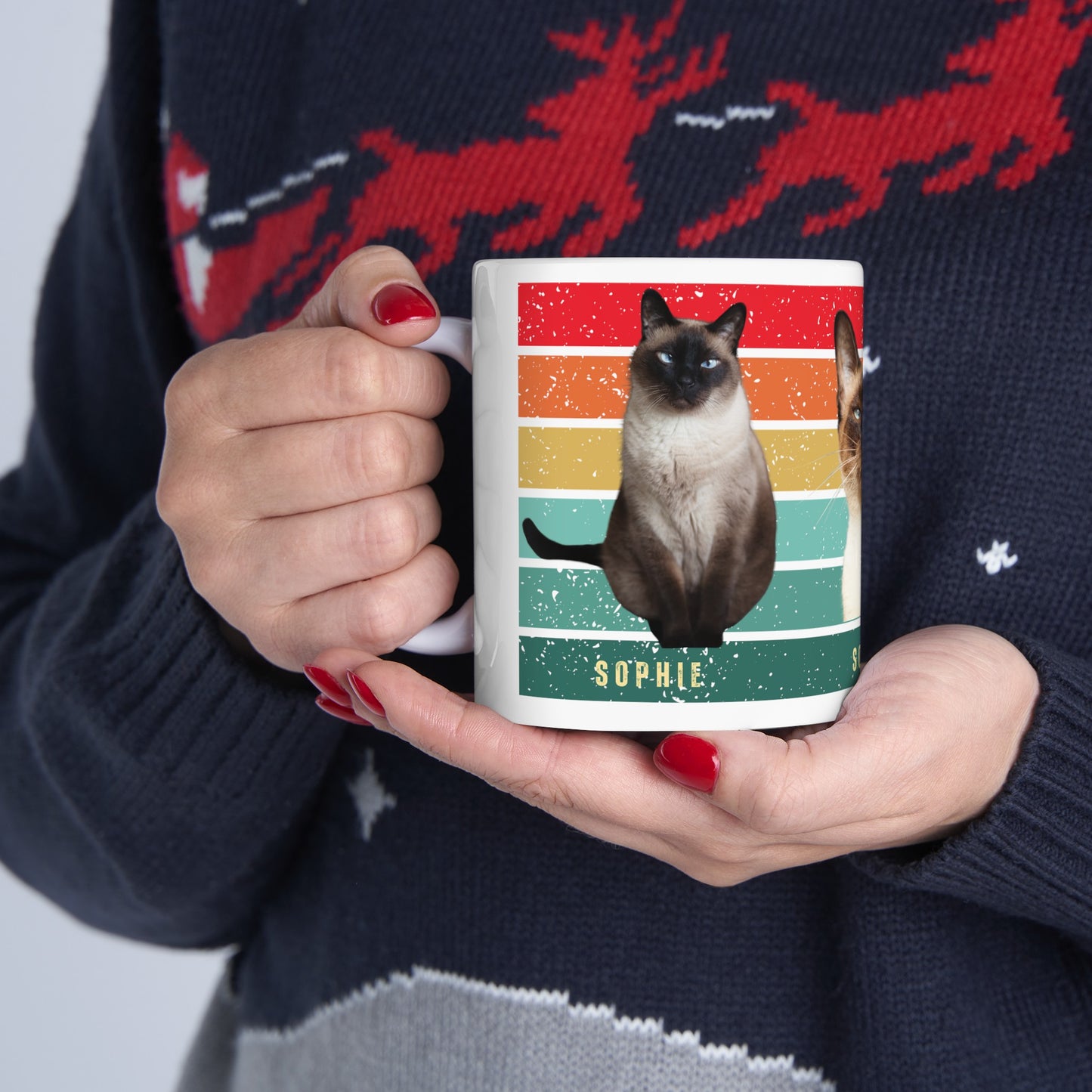 Custom Cat Photo Ceramic Mug, (11oz, 15oz)