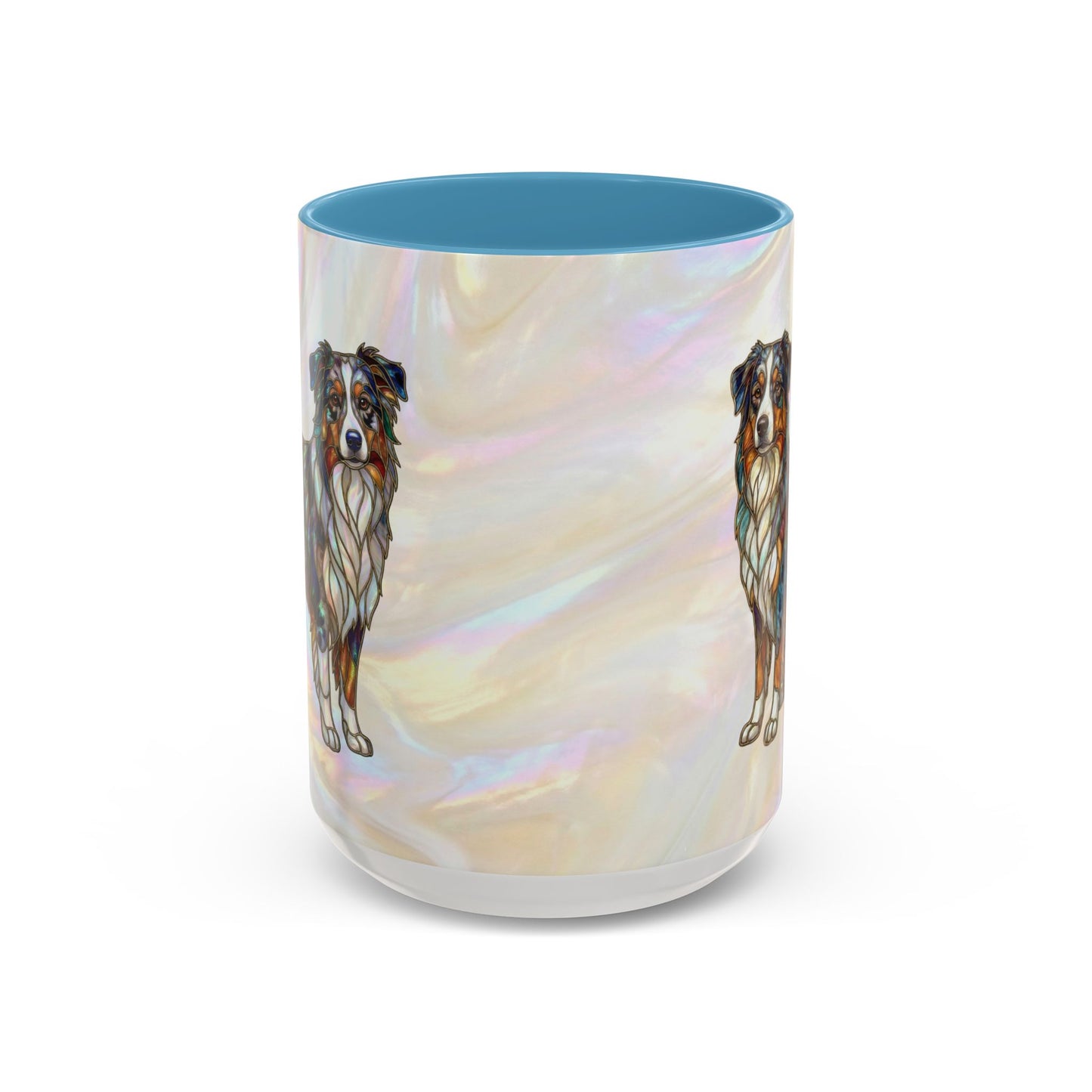 Australian Shepherd Accent Coffee Mug — Stained Glass Design (11/15oz) -14614
