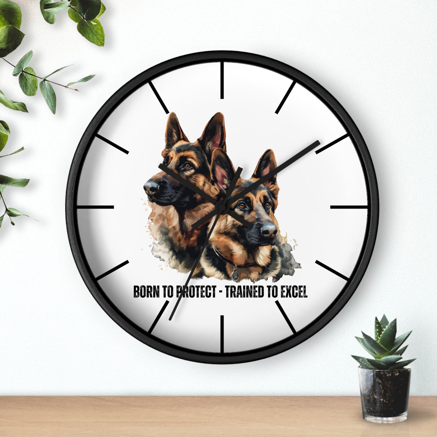 German Shepherds: Born to Protect - Wall Clock - 10513