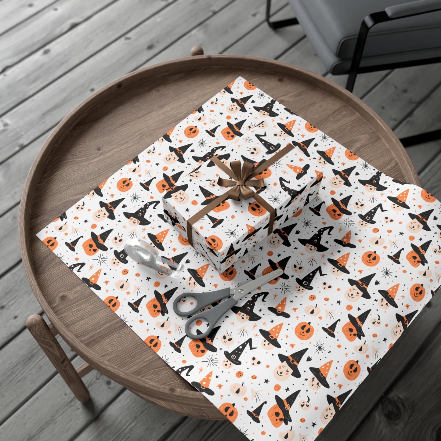 Pumpkin Wearing a Black Hat - Gift Wrap Papers - 13851