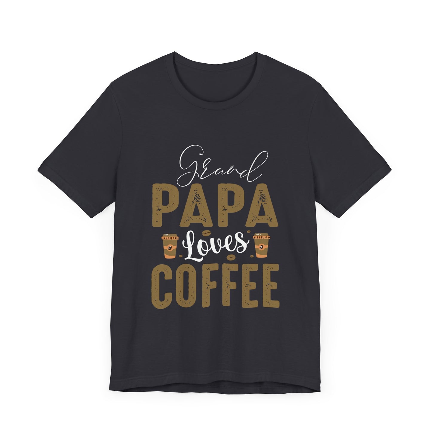 Grand Papa Loves Coffee - Unisex Jersey Short Sleeve Tee - 12553