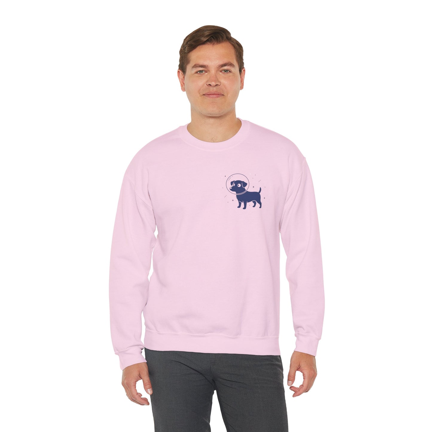 Dog in Space Crewneck Sweatshirt – Space Puppy Graphic Pullover - 14678