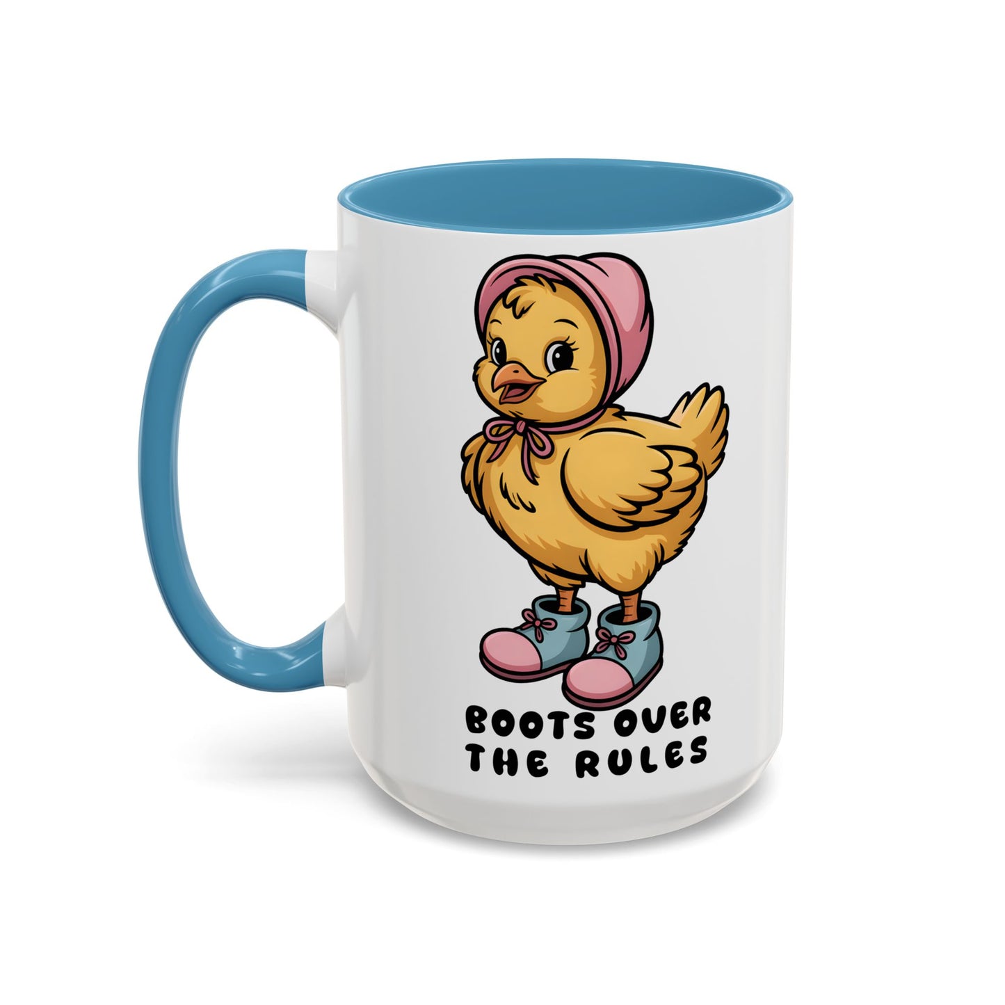Boots Over The Rules Chick Mug – Cute Chicken Coffee Mug Funny Gift 11/15oz - 14862