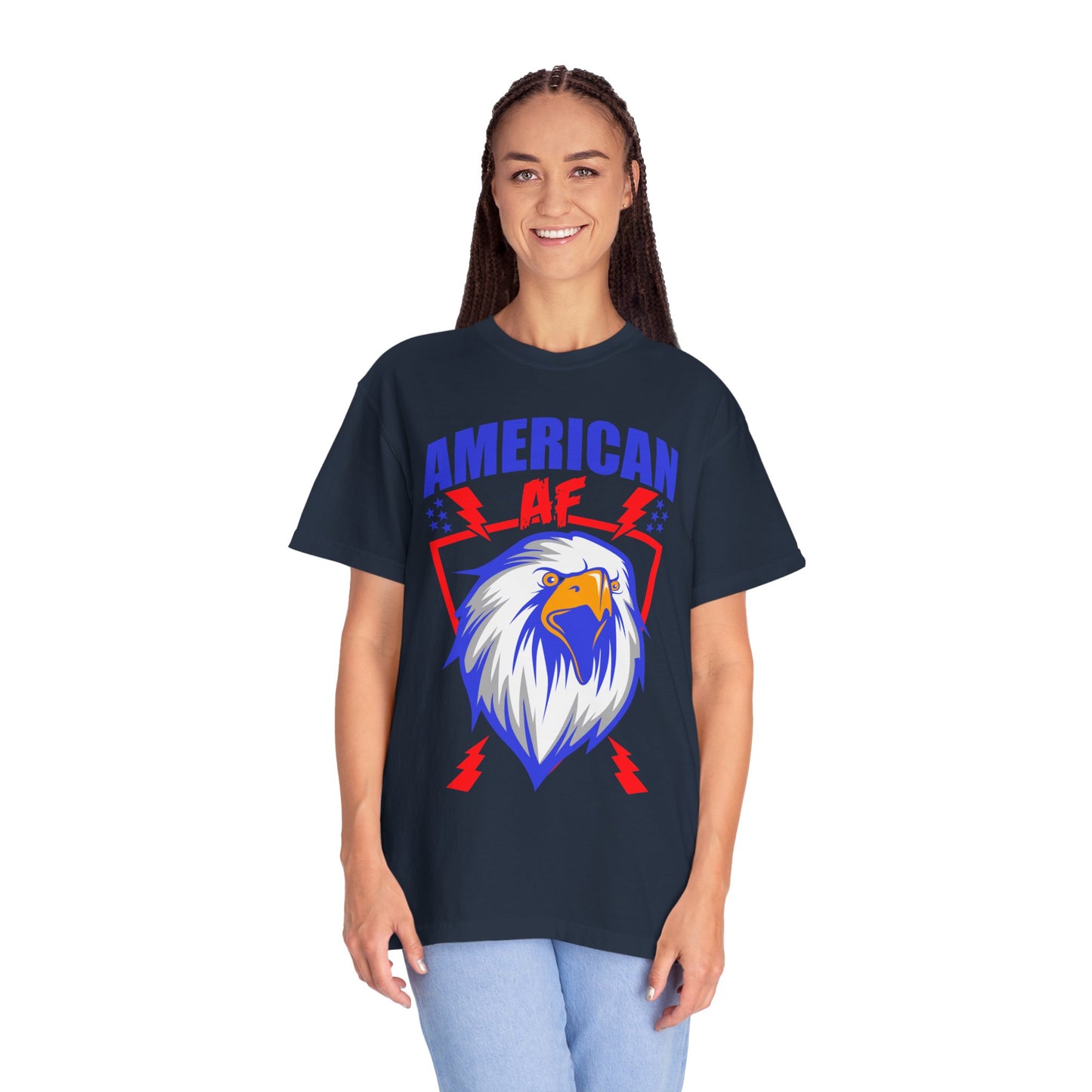 Patriotic Eagle T-Shirt, American AF Graphic Tee, Unisex Tee, 4th of July Shirt, Casual Wear, Gift for Patriots, Summer Style - 13731