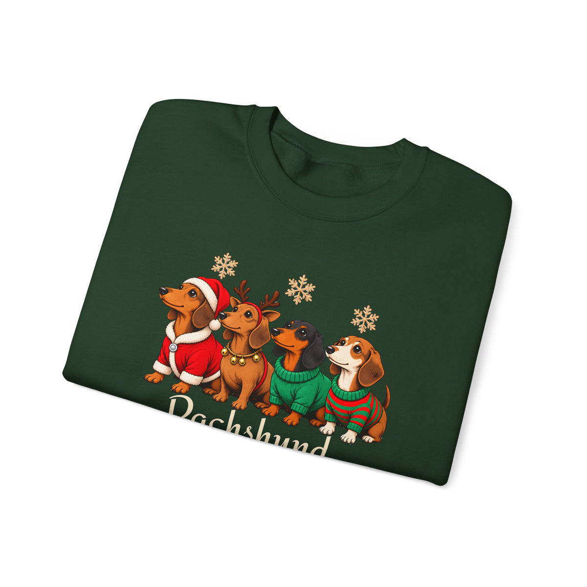 Dachshund Through the Snow Sweatshirt, Cute Christmas Dog Crewneck - 14566