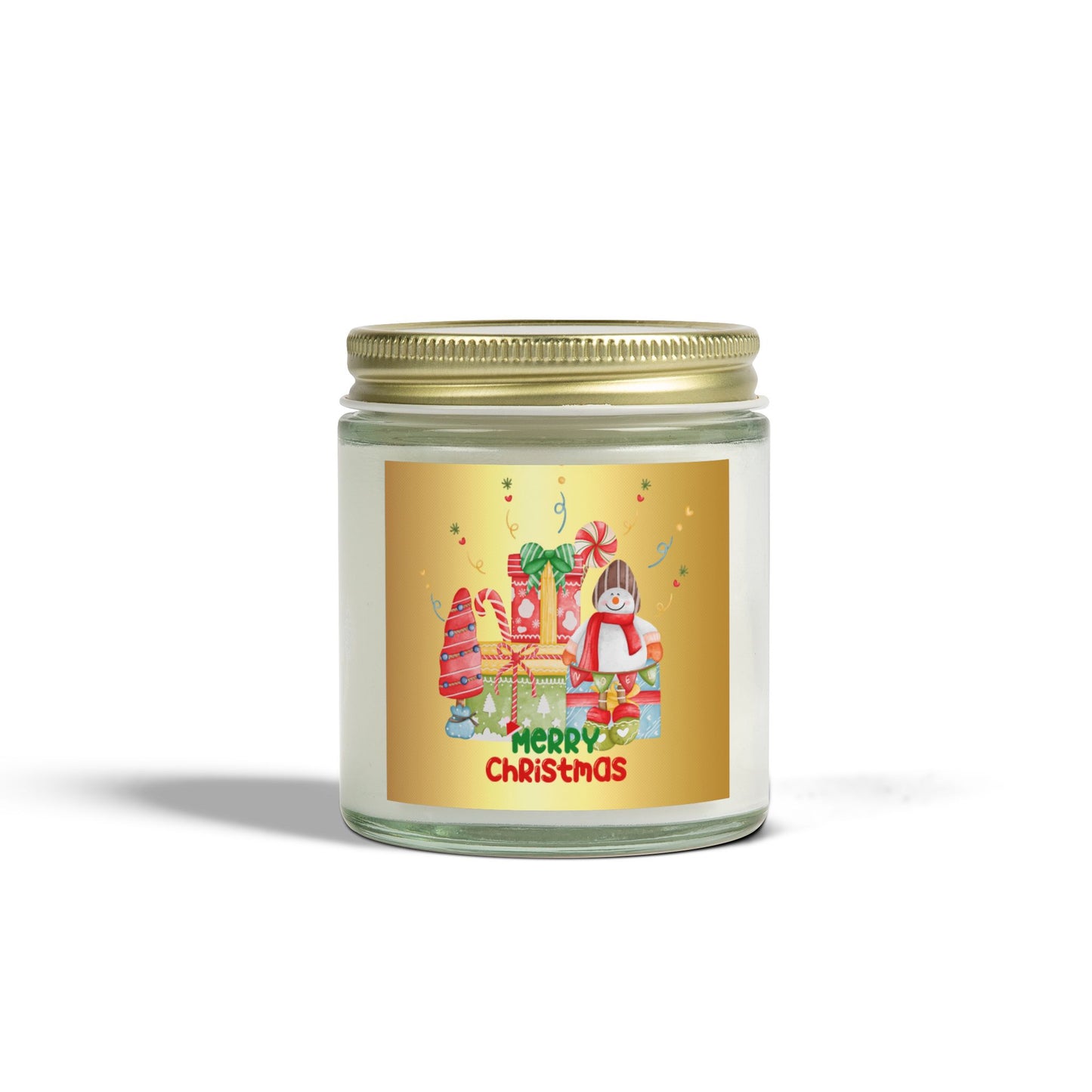 Merry Christmas  - Scented Candles, Coconut Apricot Wax (4oz, 9oz) - 10110