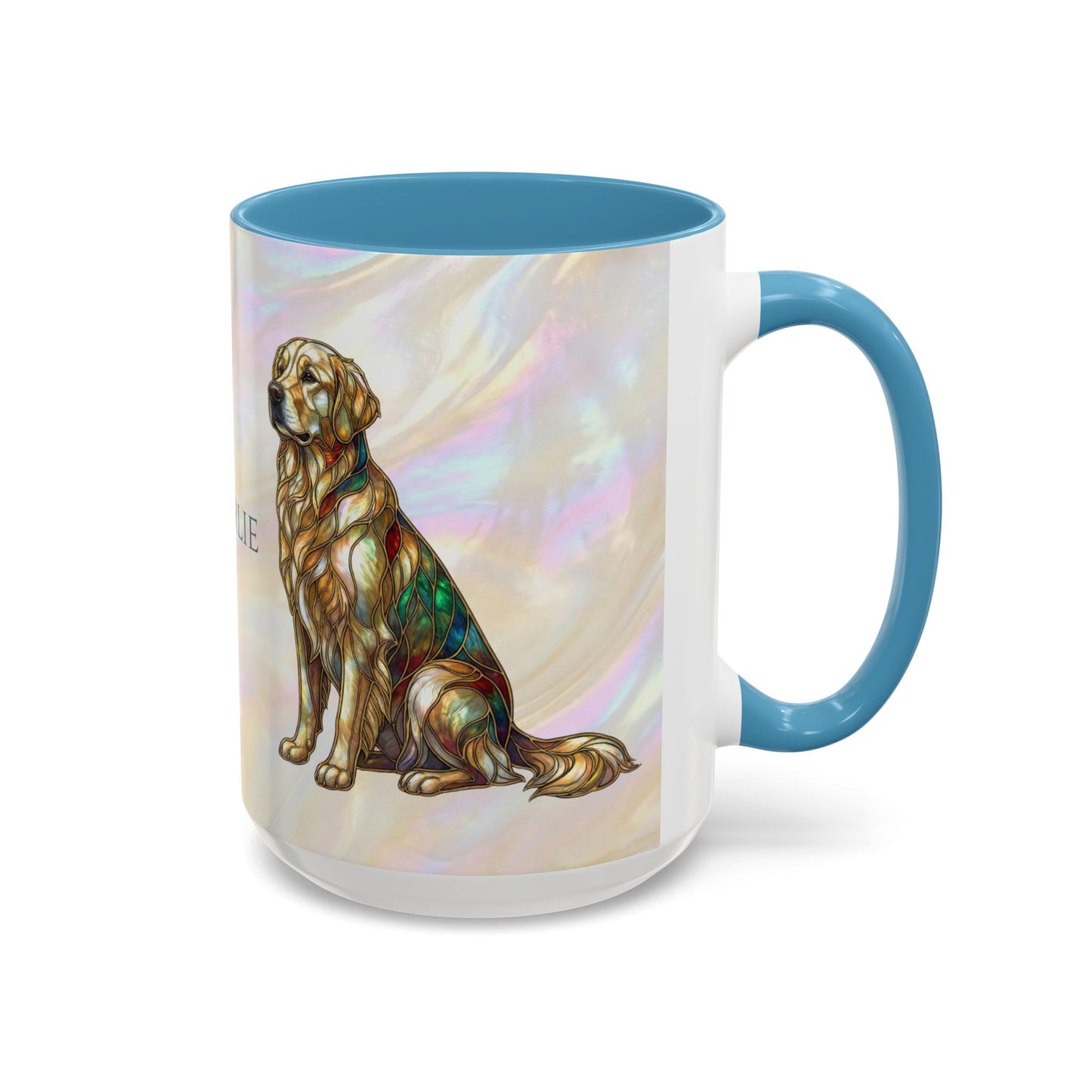 Personalized Golden Retriever Coffee Mug - Stained Glass Design 11/15oz - 14534