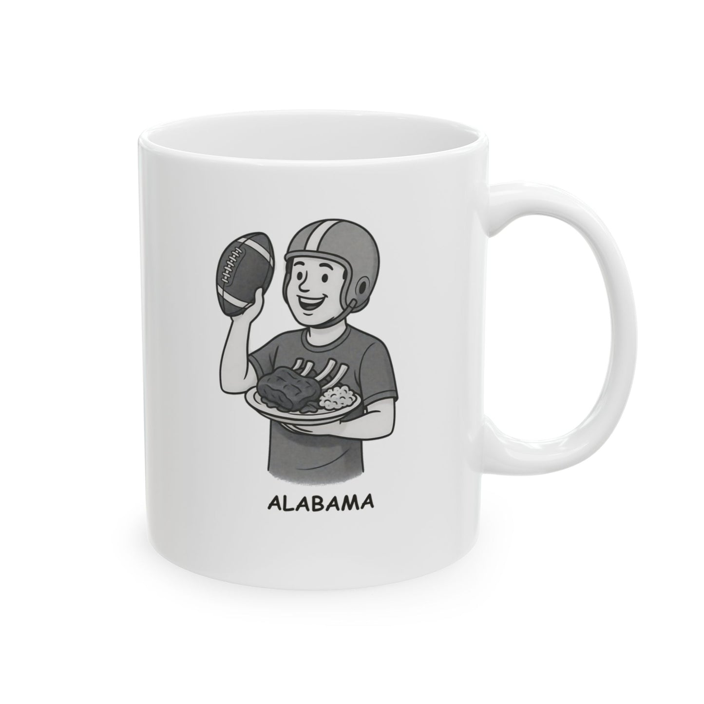 "Alabama: Come for the football, stay for the BBQ." Ceramic Mug - 12822
