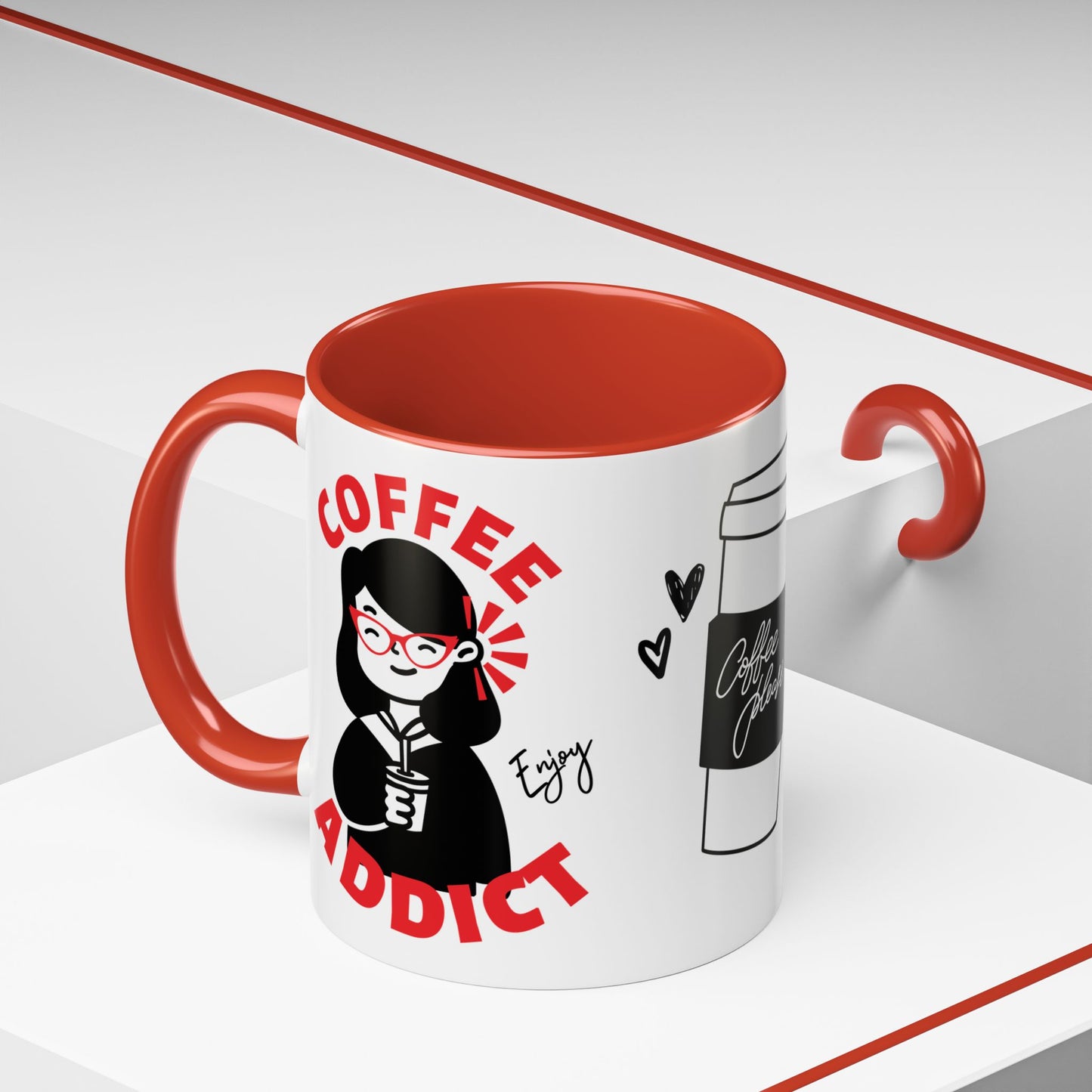 Coffee Addict, Enjoy - Accent Coffee Mug (11, 15oz) - 11297