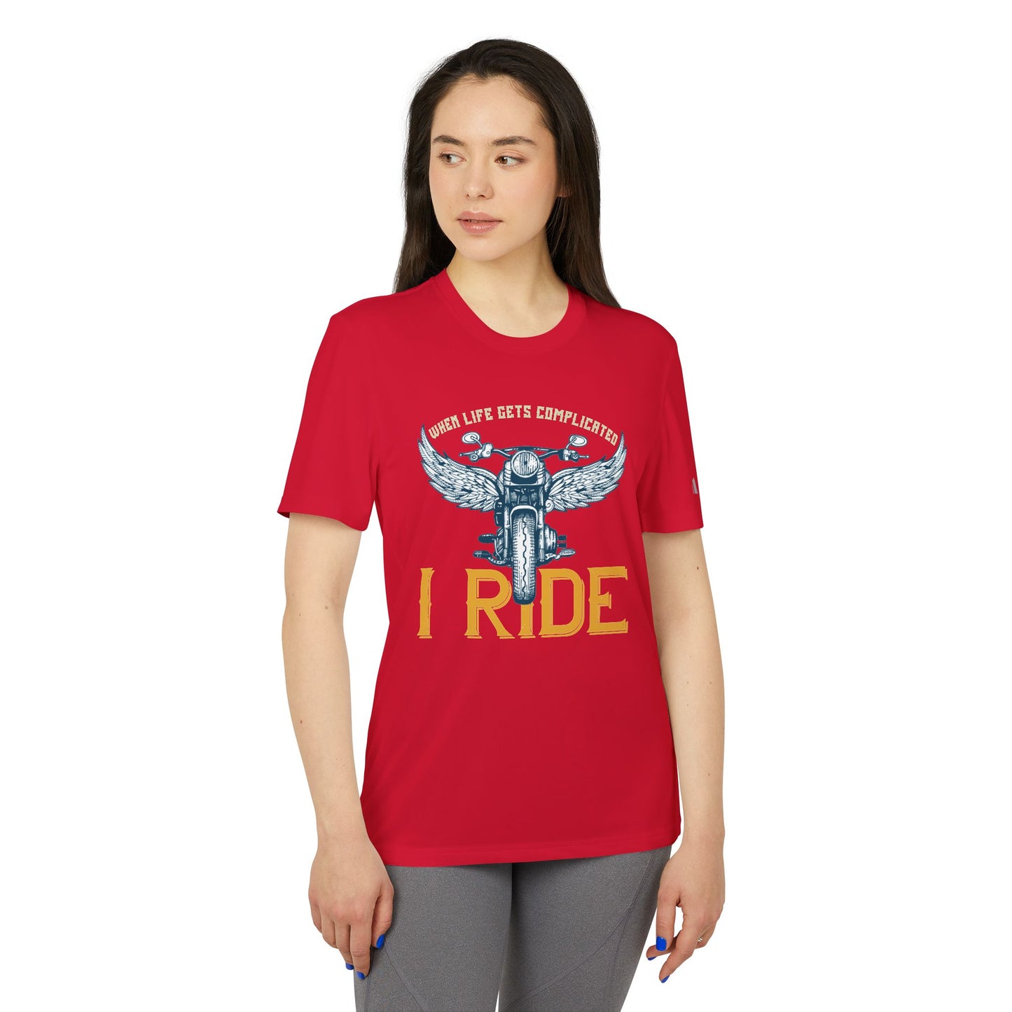 When Life Gets Complicated, I Ride - adidas Unisex Sport T-shirt - 13960